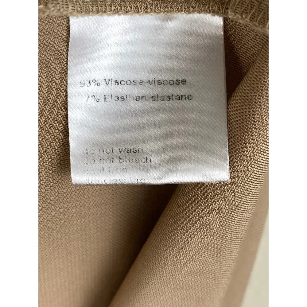 Akris Stretch Knit Midi Slip Dress Beige Size 8 - Picture 10 of 13